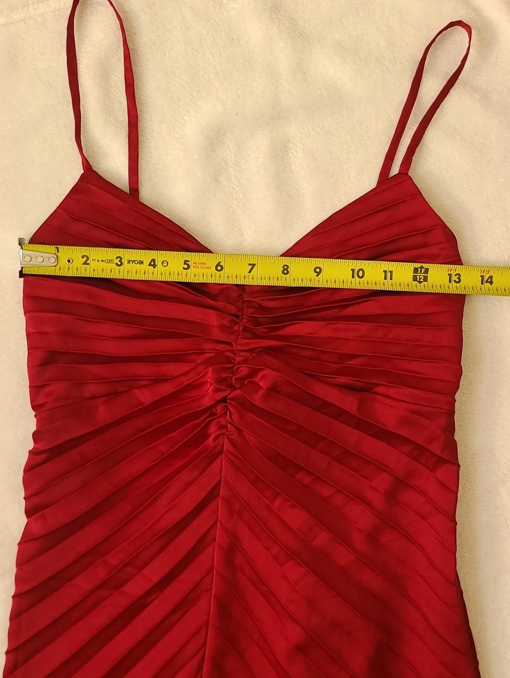 Abercrombie Giselle Sunburst Pleated Maxi Dress Ruby Red Burgundy XS Art To Wear